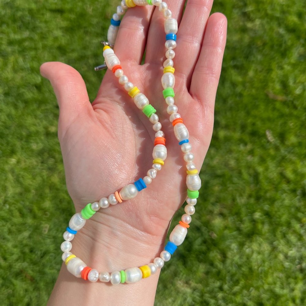 Pearl Beaded Necklace Lisa 16”